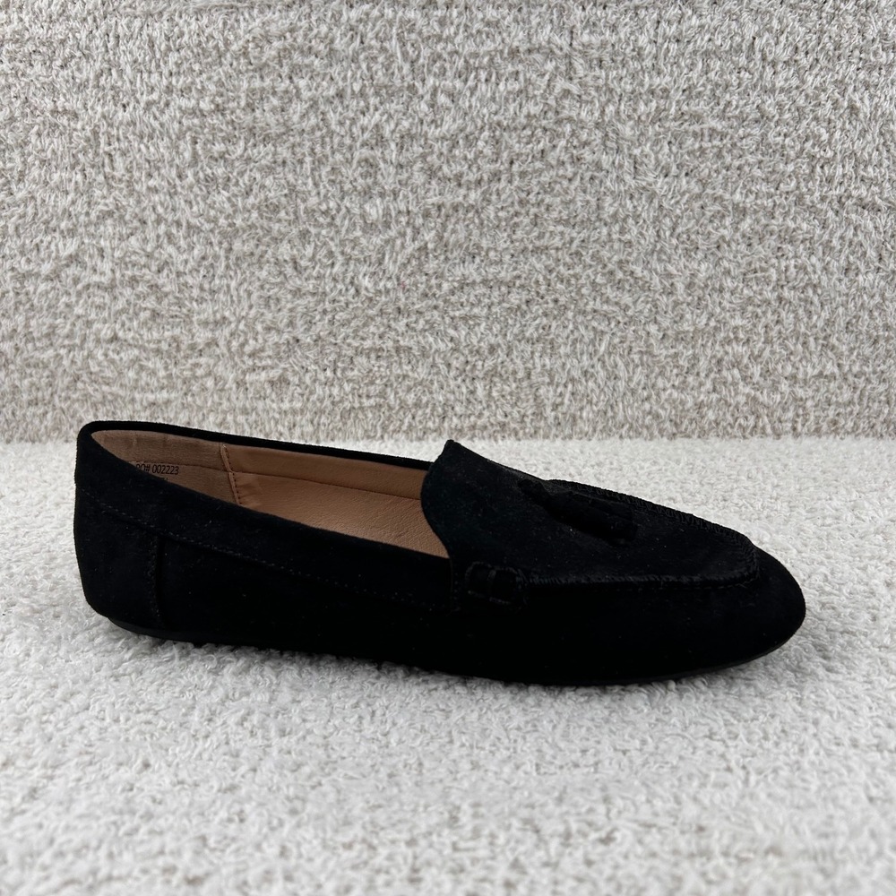 Journee Collection Shoes Womens 7.5 Black‎ Meredith Faux Suede Slip On Loafers